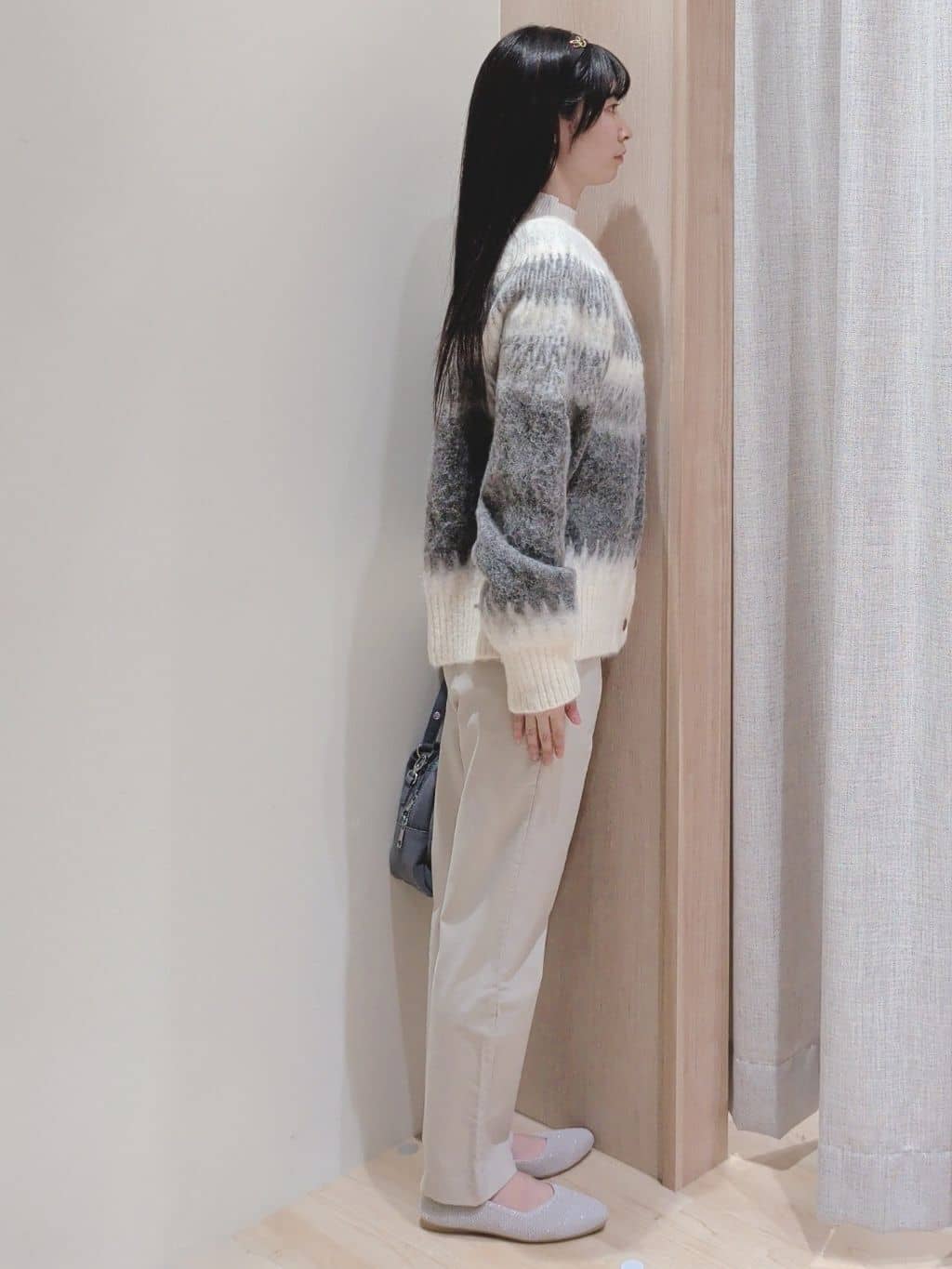 Yuiさんの「grove｜求心柄ジャカードニットカーディガン」を使ったコーディネート