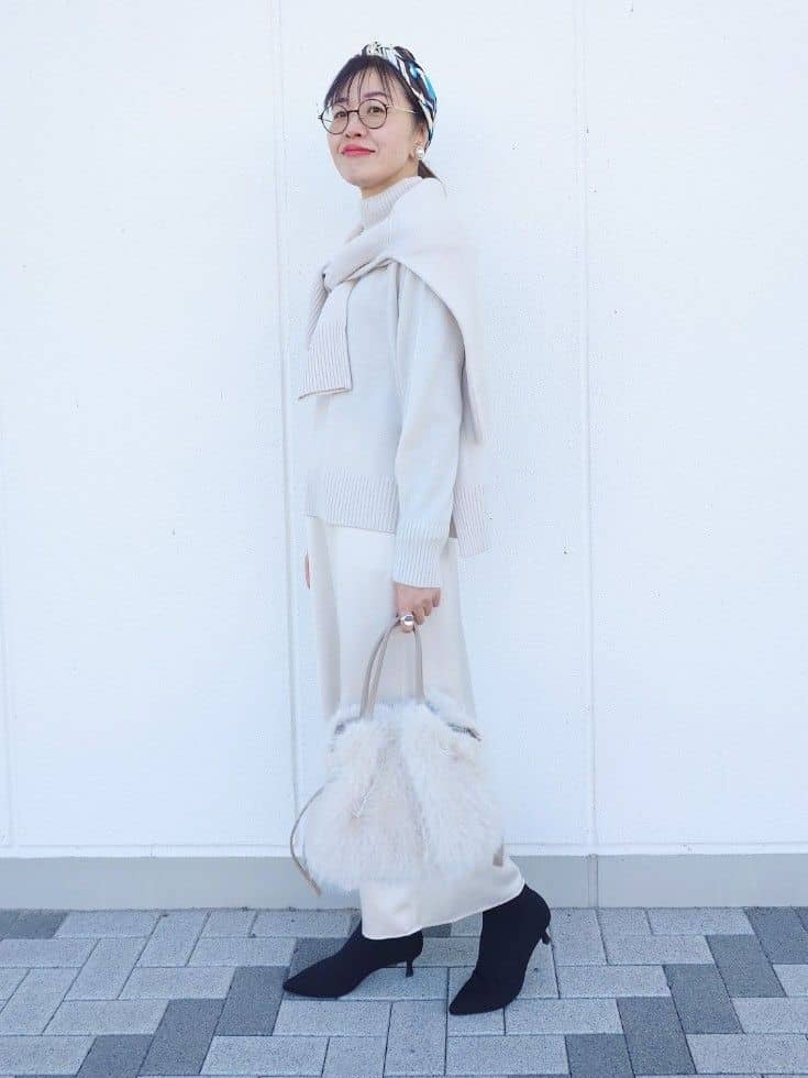 MUTSUKOさんの「UNTITLED｜【8色展開/洗える】ウールカシミヤ ハイネックニット」を使ったコーディネート