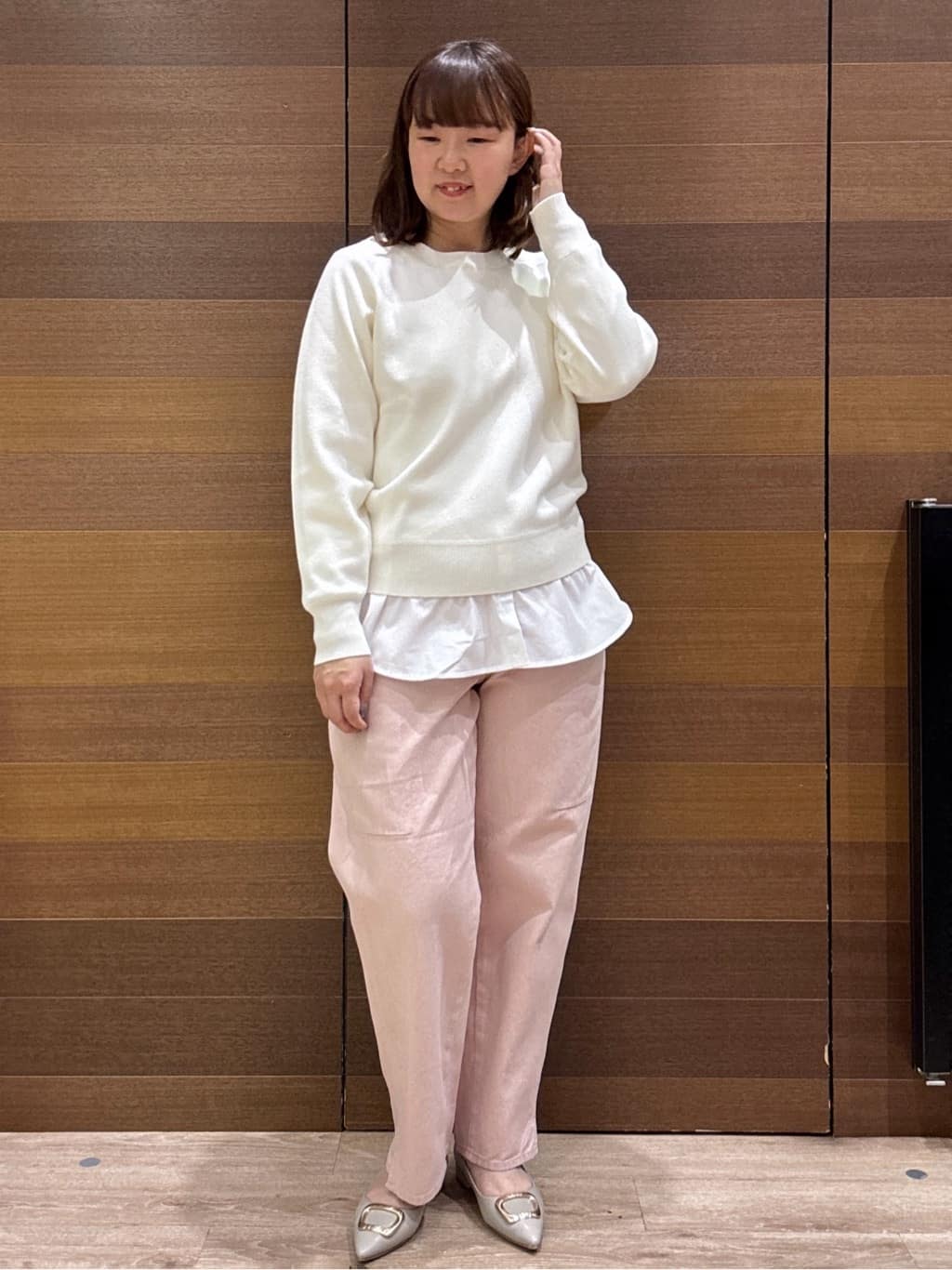 yumeさんの「OPAQUE.CLIP｜スウェットライクニット【洗濯機OK】」を使ったコーディネート