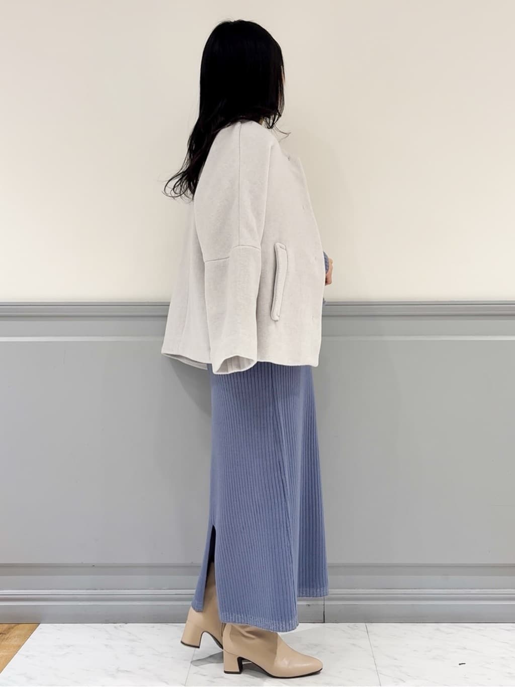 moeさんの「grove｜【ウール混】軽やかに羽織れるショートコート」を使ったコーディネート