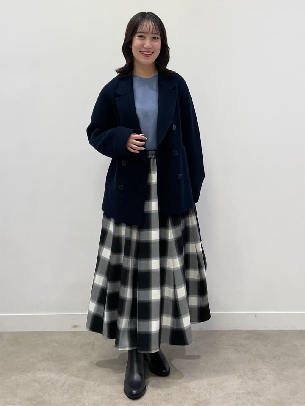 yukariさんの「Dessin｜【洗える】ウールブレンド後ろボタンニット」を使ったコーディネート