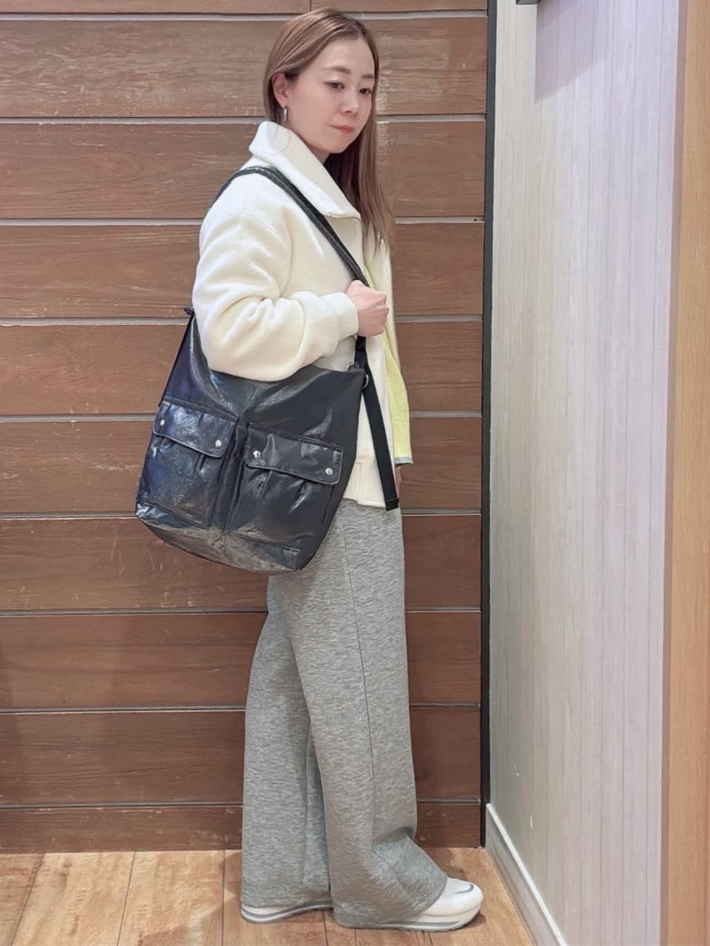 なみぞうさんの「SHOO･LA･RUE｜【S-LL】軽くてふんわりあたたかい スライバージャケット」を使ったコーディネート