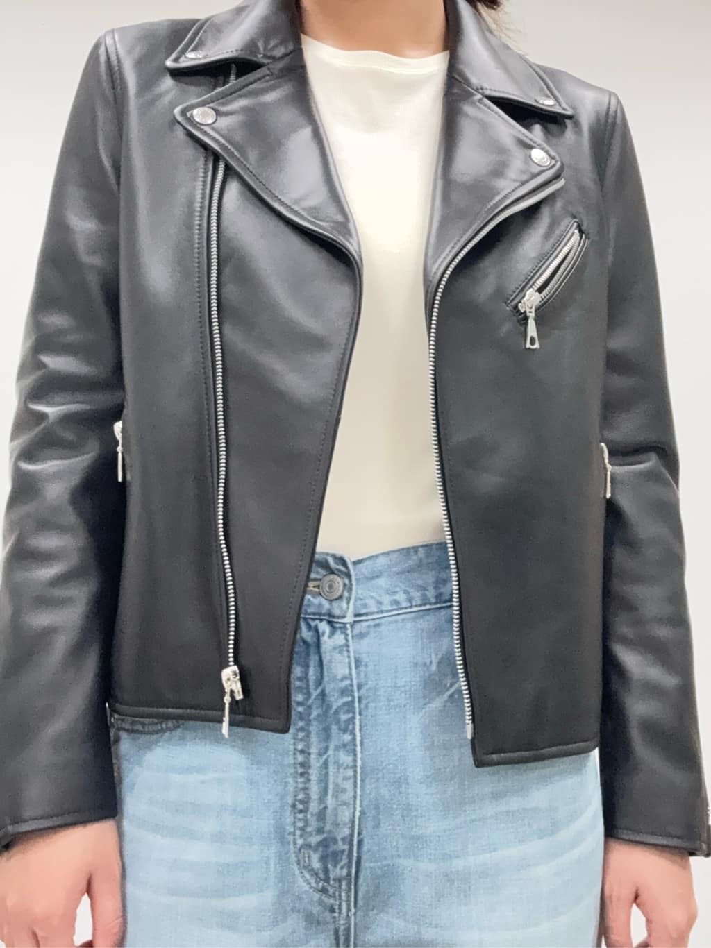 BUNさんの「DRESSTERIOR｜【本革】レザーダブルライダース」を使ったコーディネート