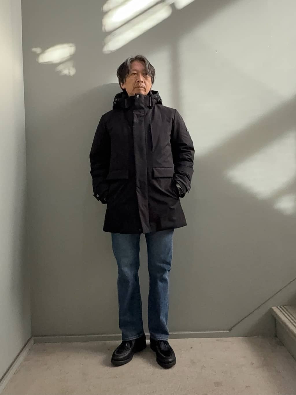 デザイナーTAKEman さんの「TAKEO KIKUCHI｜【None Of Stress】ストレッチ ダウンブルゾン」を使ったコーディネート