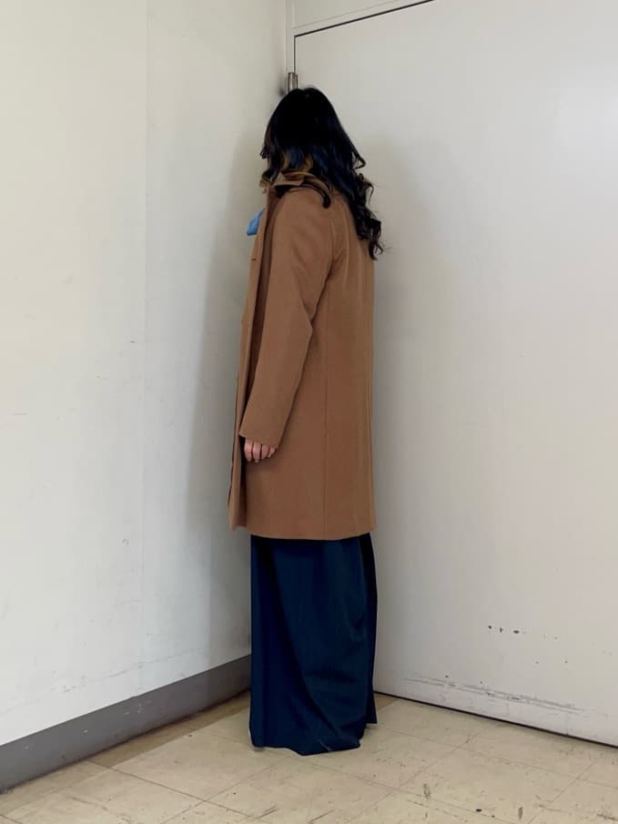 iwさんの「TAKEO KIKUCHI｜カシミヤブレンド ビーバー調ステンカラーコート」を使ったコーディネート