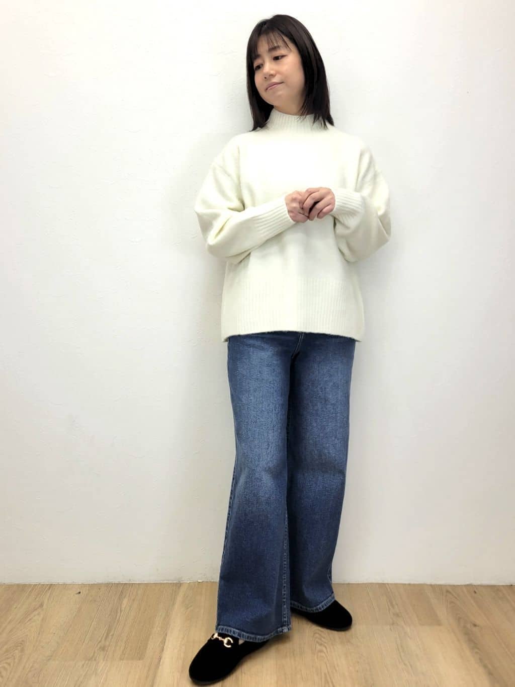 LISAさんの「OPAQUE.CLIP｜ふわふわハイネックニット【洗濯機OK】」を使ったコーディネート
