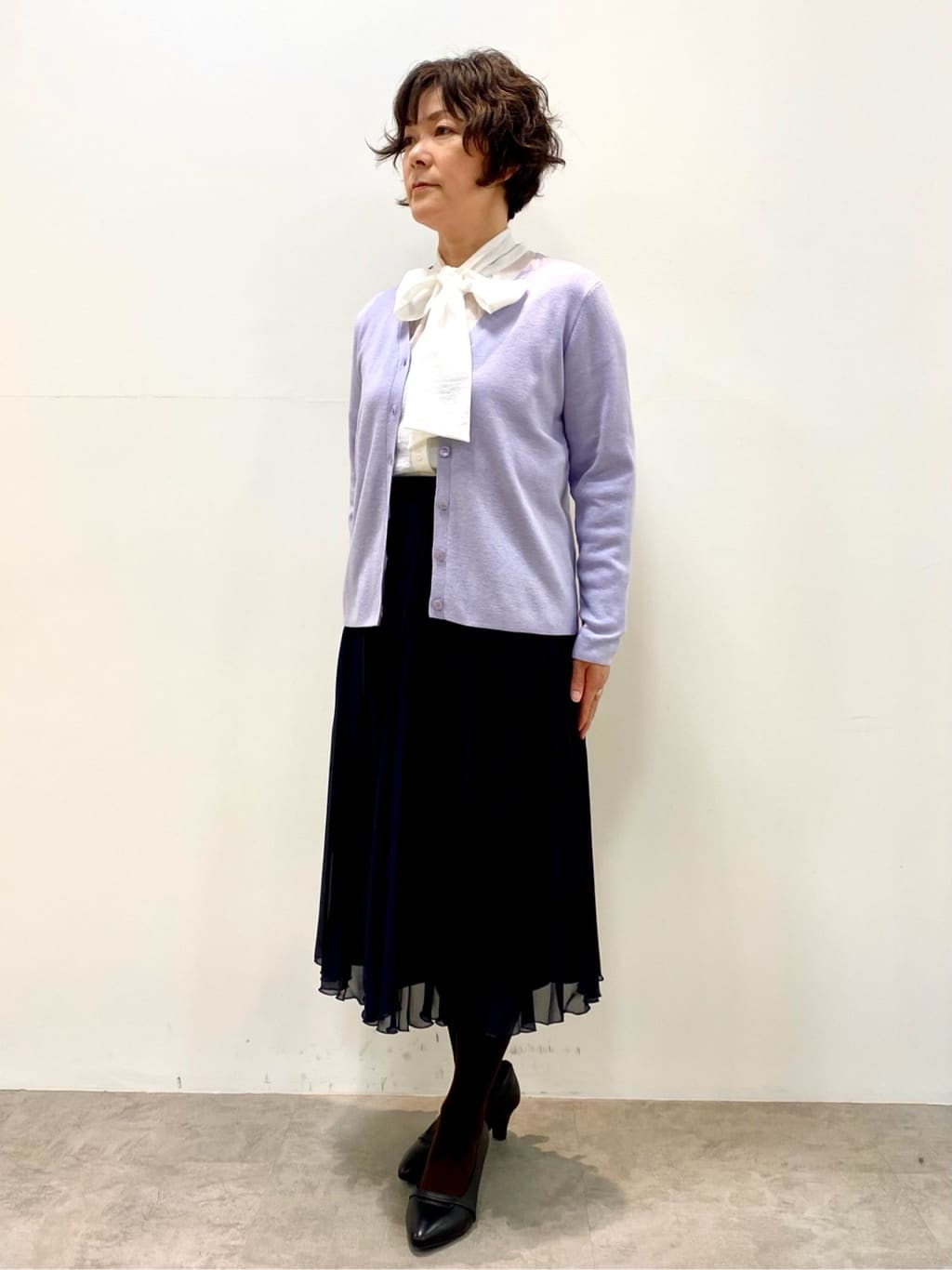 oharaさんの「Reflect｜【選べる5色／アンサンブル可】Vネックカーディガン」を使ったコーディネート