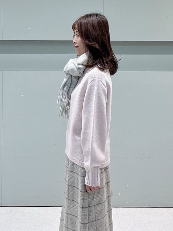 makiさんの「UNTITLED｜【洗える】スポンディッシュ ボトルネックニット」を使ったコーディネート