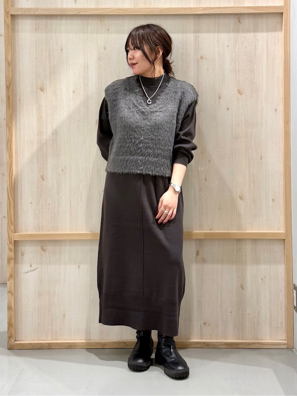 nanaさんの「THE SHOP TK｜【2WAY/洗える】リバーシブル フェイクファーブルゾン」を使ったコーディネート