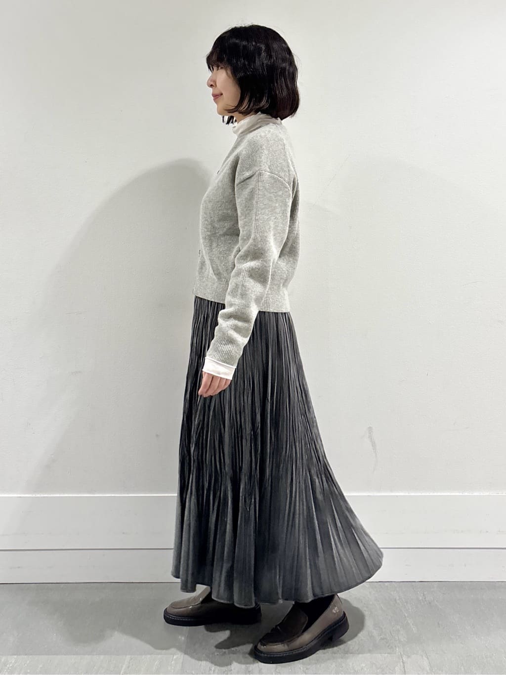 モエカさんの「UNTITLED｜【ハイネック/レイヤード/重ね着におすすめ】トリコットベロア シアーインナー」を使ったコーディネート