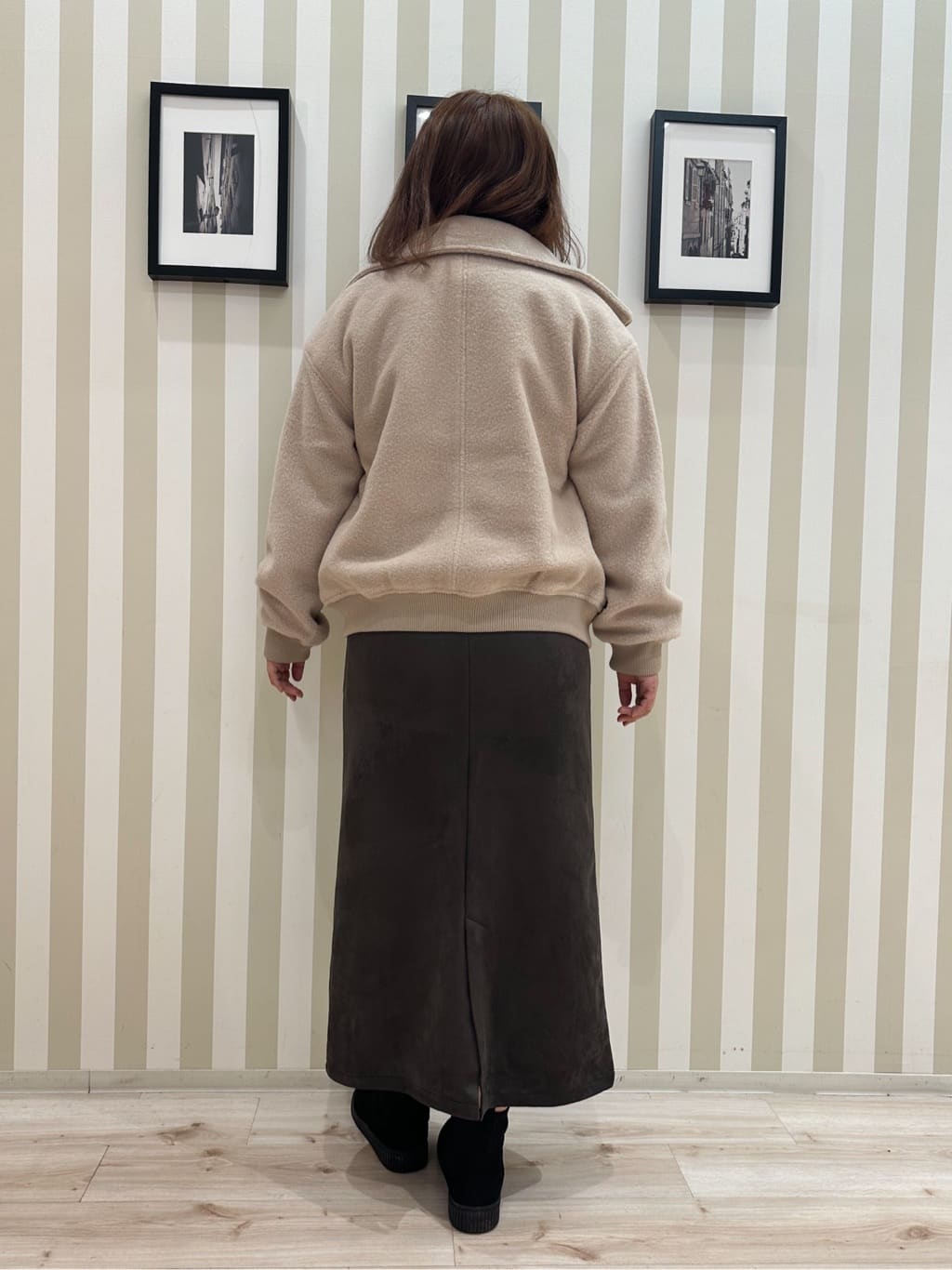 みさぼうさんの「SHOO･LA･RUE｜【S-LL】軽くてふんわりあたたかい スライバージャケット」を使ったコーディネート