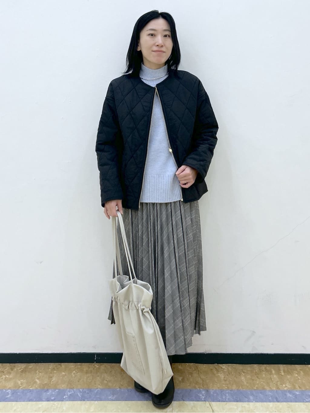 su.さんの「index｜選べる2丈 ハイネックカラーミックスラメニット【洗濯機OK】」を使ったコーディネート
