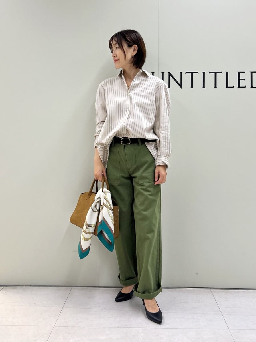 Mikiさんの「UNTITLED｜【コットン100/洗える】サテンベイカーパンツ」を使ったコーディネート