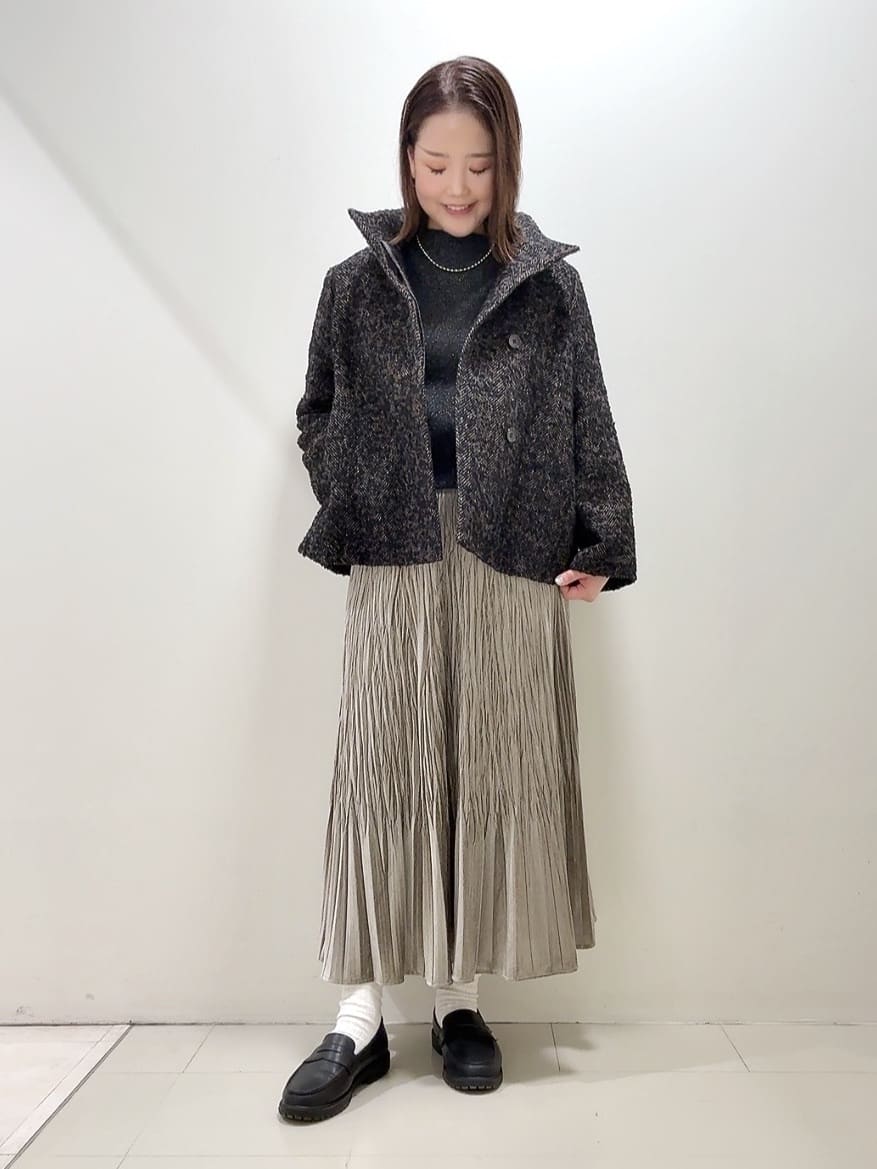 YUIさんの「UNTITLED｜【エレガント／ミディアウター】ミックスヘリンボンコート」を使ったコーディネート