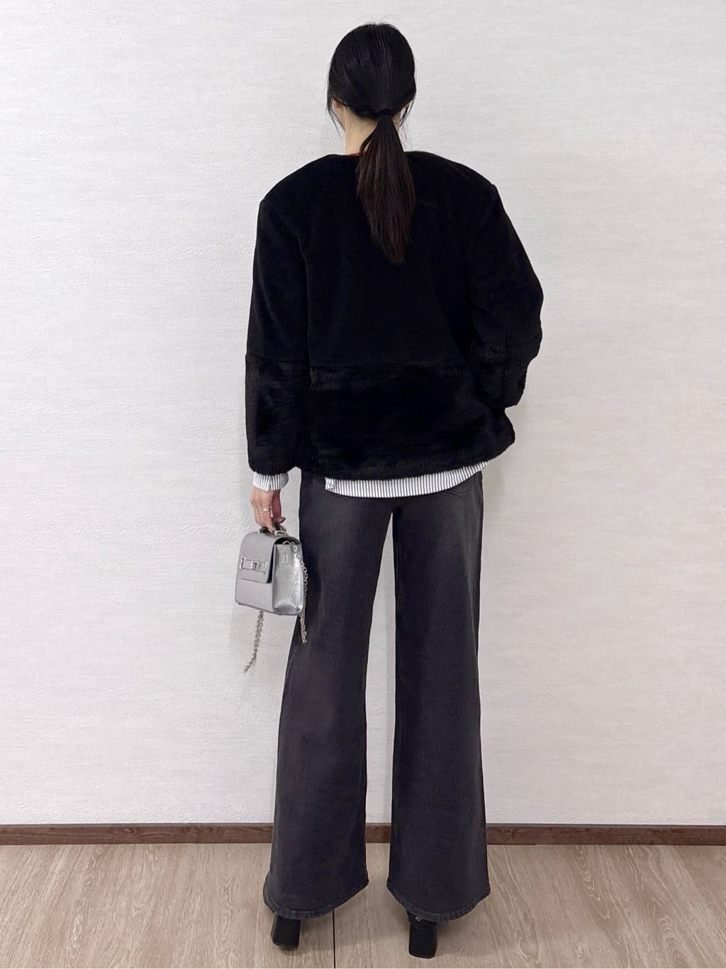 sachikoさんの「OPAQUE.CLIP｜フェイクボア切替ショートコート」を使ったコーディネート