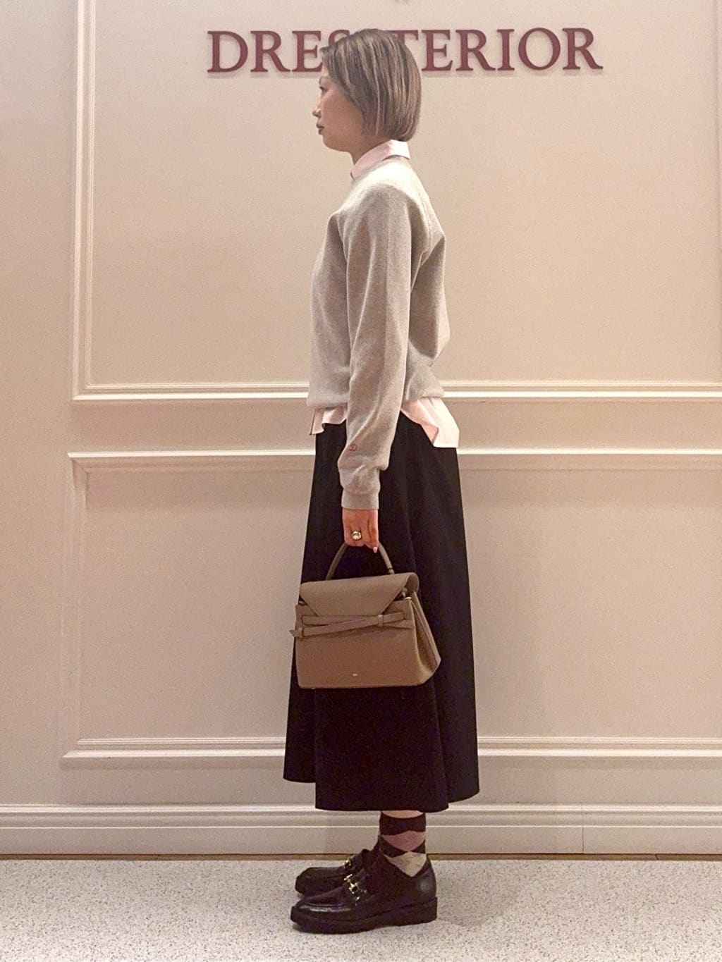 renaさんの「DRESSTERIOR｜◆ウォッシャブルコットンカシミヤプルオーバーニット」を使ったコーディネート