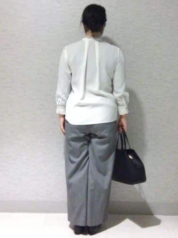 sakoさんの「Reflect｜【配色ボウタイ付き】八分袖ジョーゼットブラウス」を使ったコーディネート