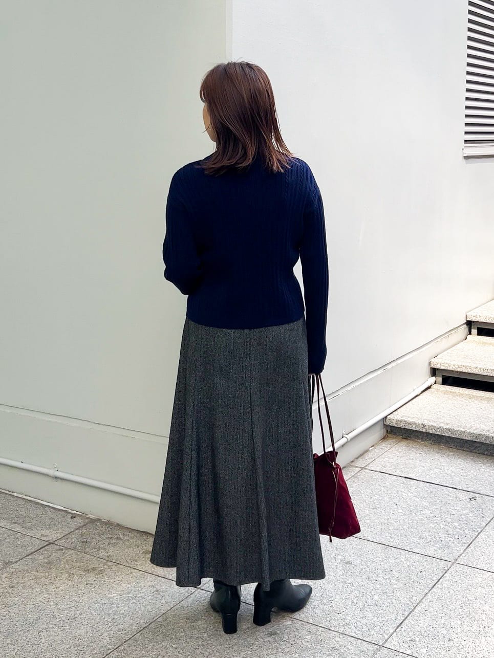 ちびゆきさんの「grove｜【毛玉軽減／洗える】クロップドミニケーブルニット」を使ったコーディネート