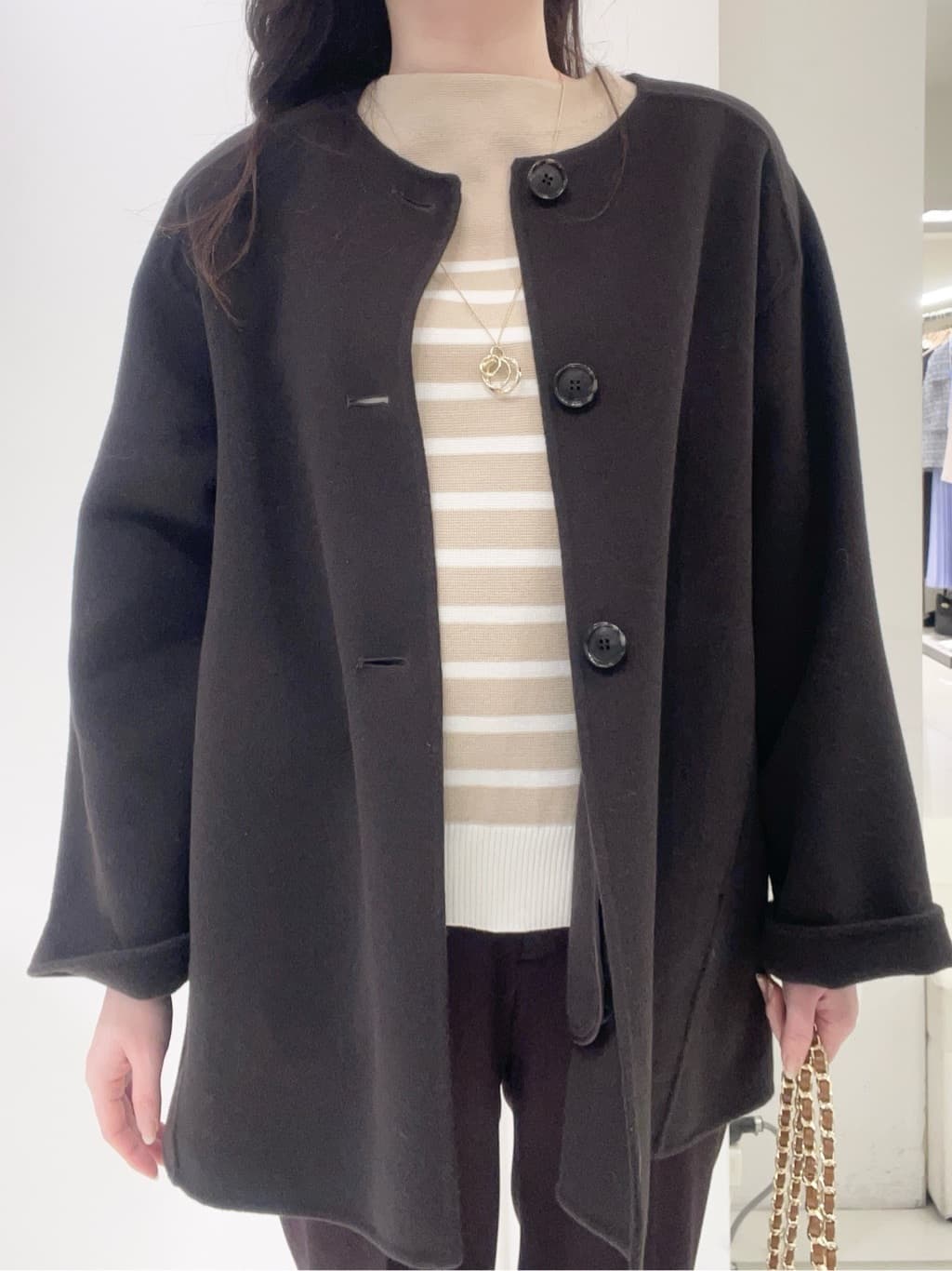 moeさんの「UNTITLED｜【洗える】モックネックミラノリブニット」を使ったコーディネート