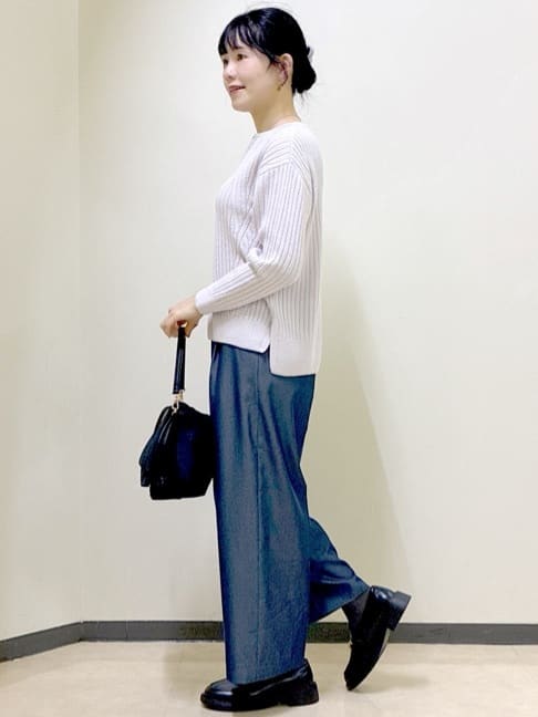  beni_gingerさんの「Reflect｜【ゆったり着られる◎】ワイドリブニットプルオーバー」を使ったコーディネート