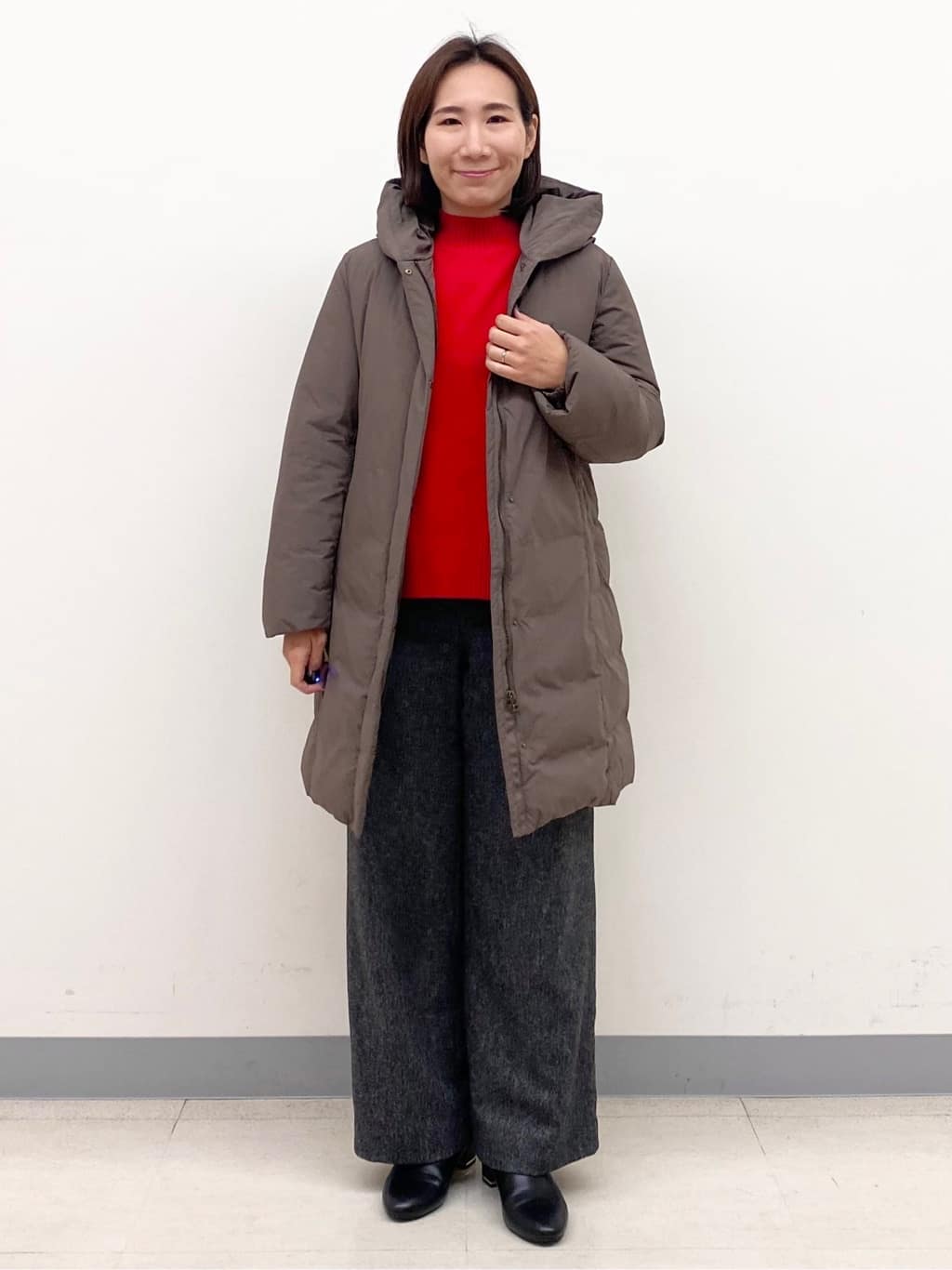 YUKARIさんの「INDIVI｜【撥水／洗える】ステッチレス ロングダウンコート」を使ったコーディネート