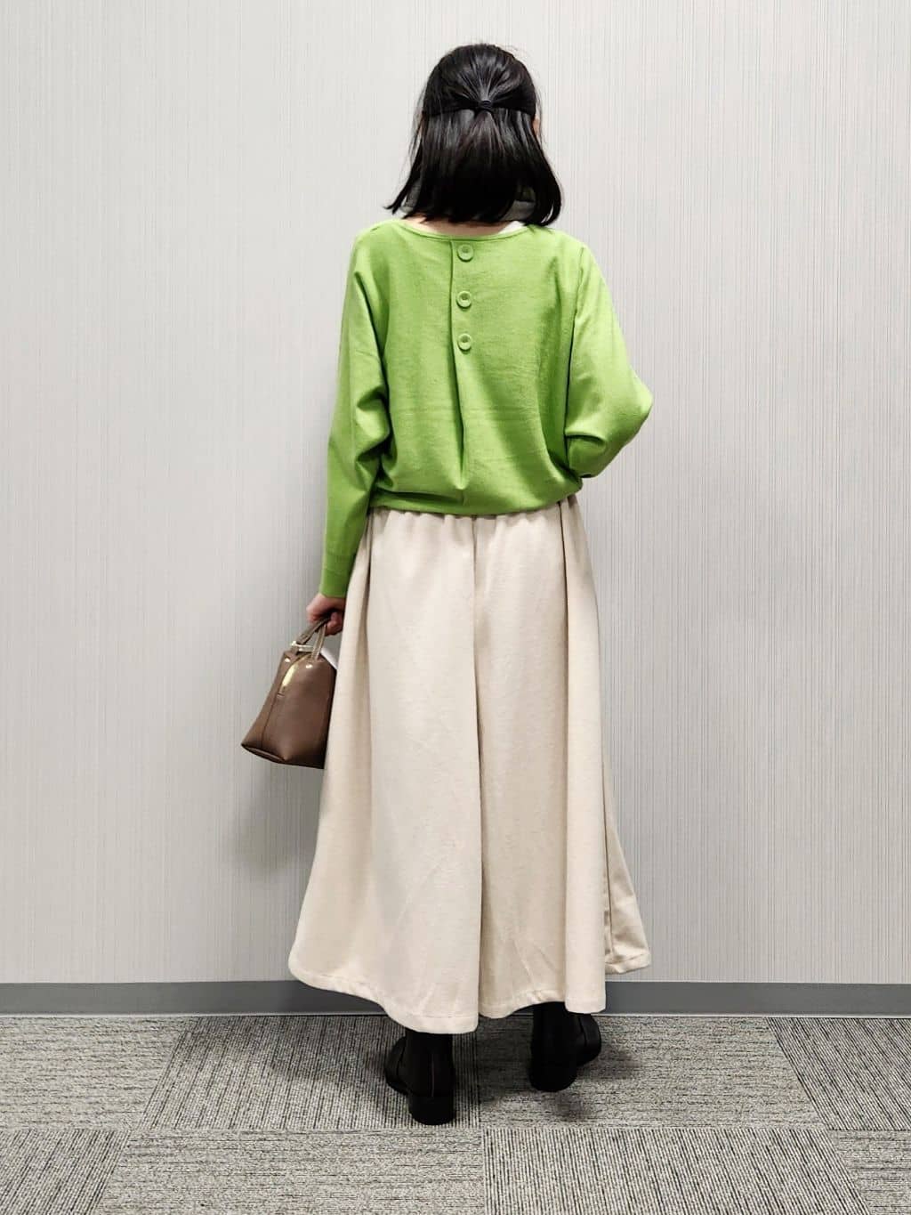 naraさんの「Dessin｜【洗える】ウールブレンド後ろボタンニット」を使ったコーディネート