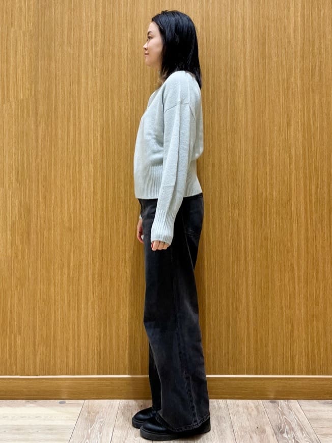 aさんの「OPAQUE.CLIP｜選べる2丈 ハイネックカラーミックスラメニット【洗濯機OK】」を使ったコーディネート