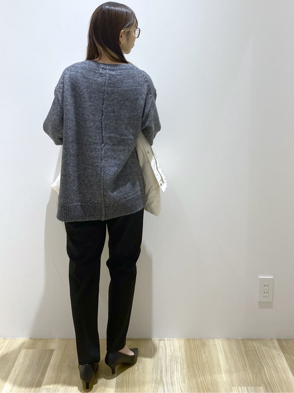 えりさんの「OPAQUE.CLIP｜リラクシークルーネックニット【洗濯機OK】」を使ったコーディネート