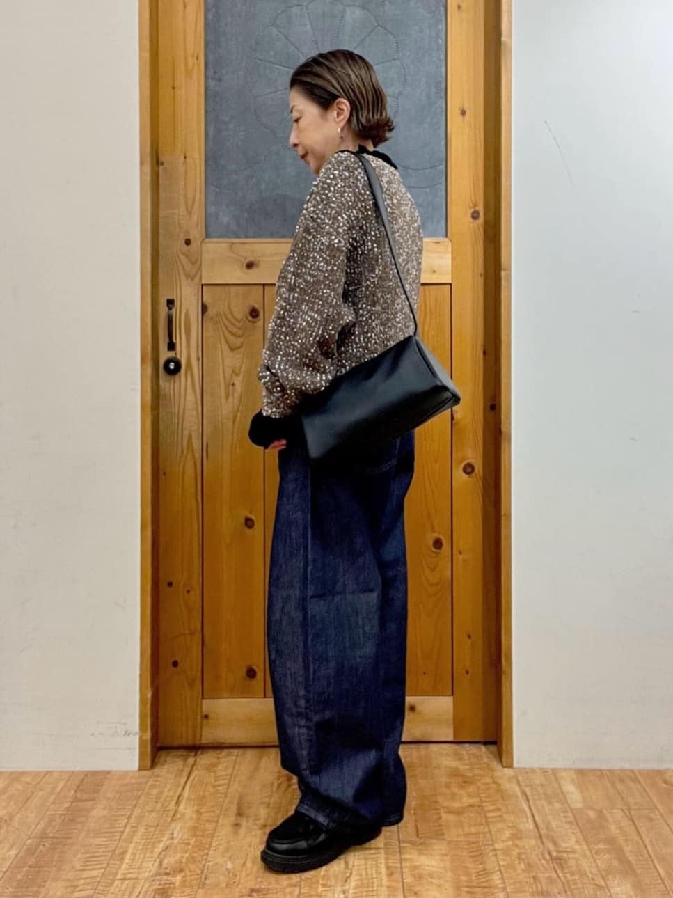 ゆみさんの「SHOO･LA･RUE｜【洗濯機可/前後2WAY】ぽこぽこニットカーディガン」を使ったコーディネート