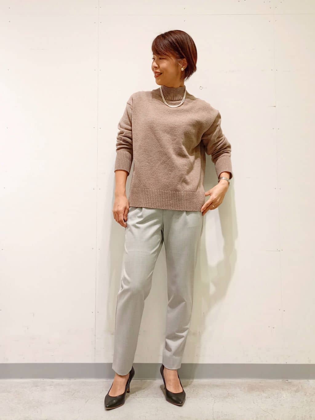 Kさんの「INDIVI｜【カシミヤ混】ミドルゲージ ハイネックニット」を使ったコーディネート