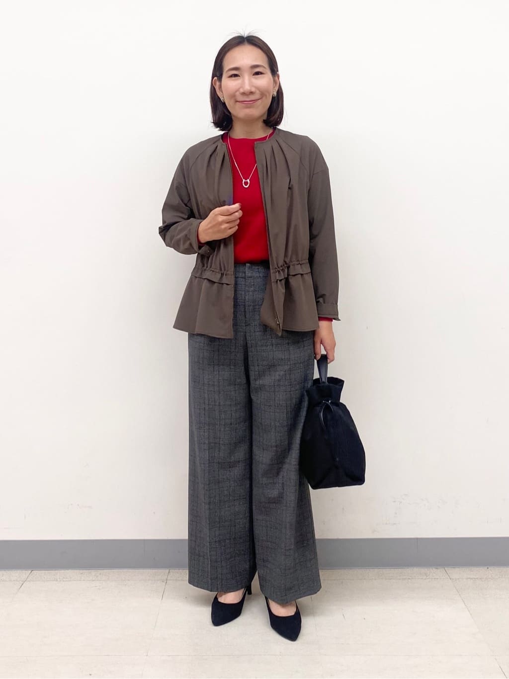 YUKARIさんの「INDIVI｜【洗える／オンオフ】チェック柄ダブルジャケット」を使ったコーディネート