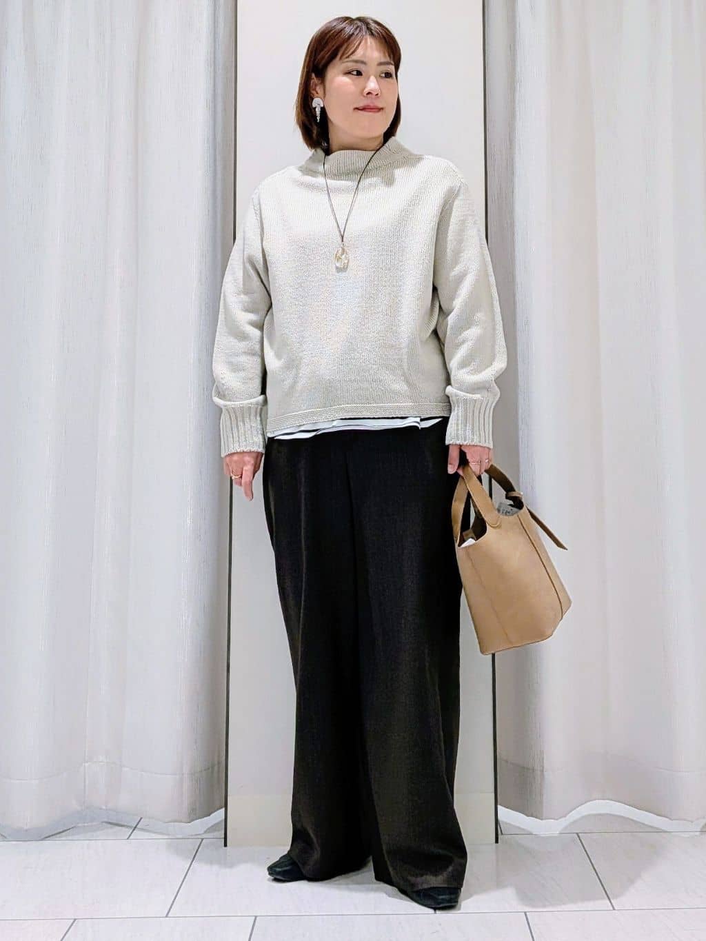 Onumaさんの「UNTITLED｜【洗える】スポンディッシュ ボトルネックニット」を使ったコーディネート