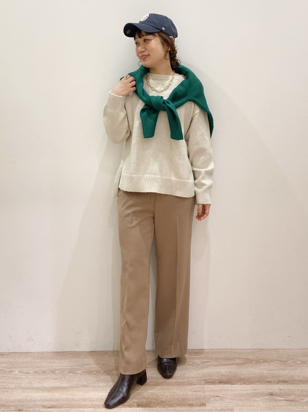 risayanさんの「OPAQUE.CLIP｜リラクシークルーネックニット【洗濯機OK】」を使ったコーディネート