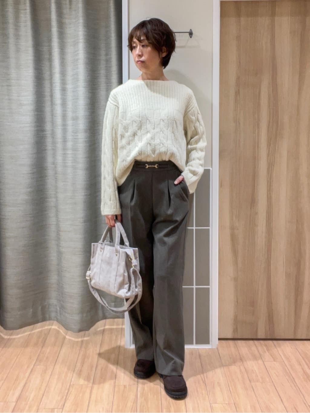 ヨッコさんの「grove｜【名品アウター／800FP・多機能】つつまれダウンショート」を使ったコーディネート