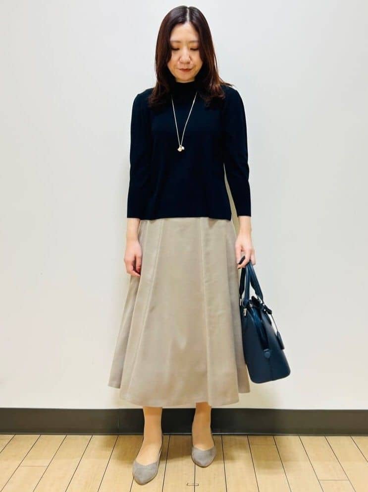 miiiさんの「Reflect｜【選べる5色／アンサンブル可】プチハイネックリブニット」を使ったコーディネート