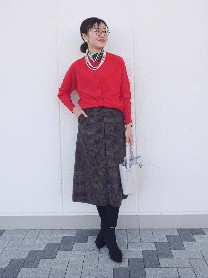 MUTSUKOさんの「UNTITLED｜【アンサンブル可/六分袖/洗える】ウールシルクニット」を使ったコーディネート