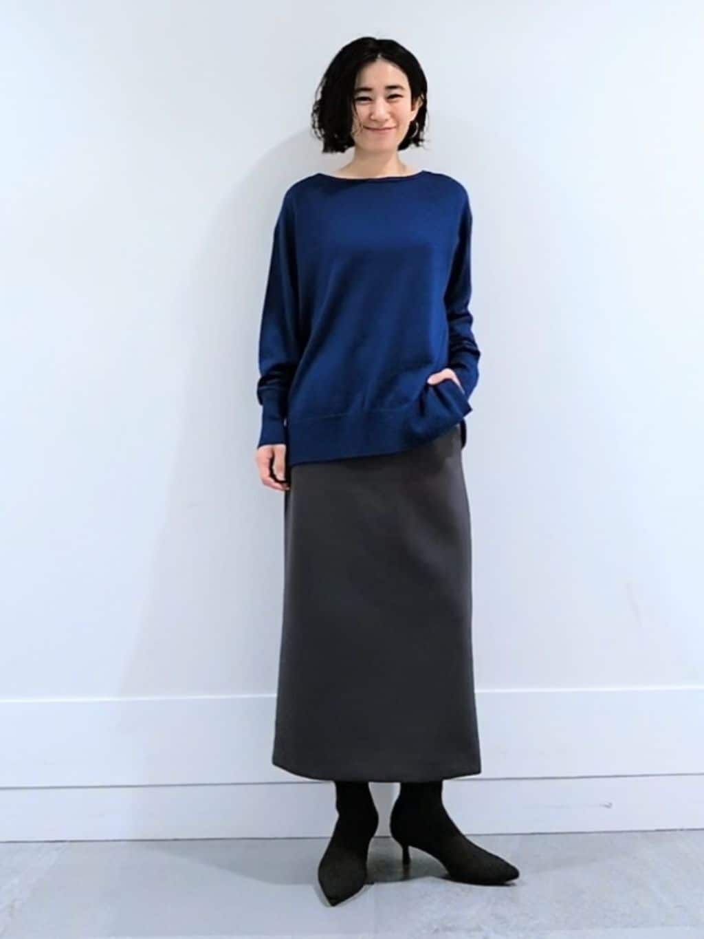 ミズタさんの「UNTITLED｜【8色展開/体型カバー】魅せるタイムレスニット」を使ったコーディネート