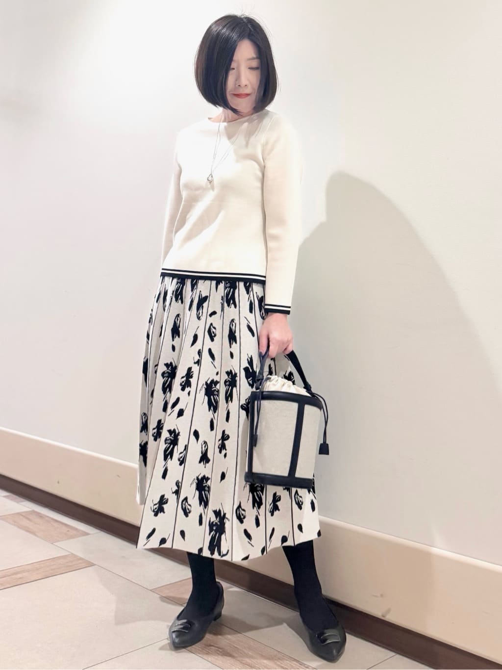kaeさんの「Reflect｜【セットアップ可】ダブルジャカードニットプルオーバー」を使ったコーディネート
