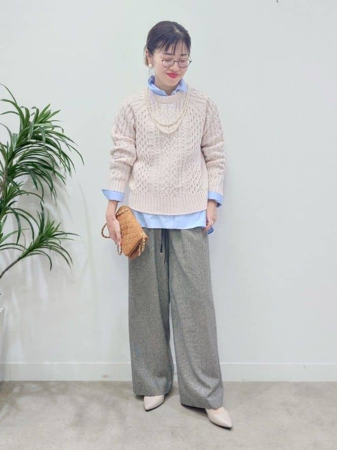 MUTSUKOさんの「UNTITLED｜【洗える】スポンディッシュ ボトルネックニット」を使ったコーディネート