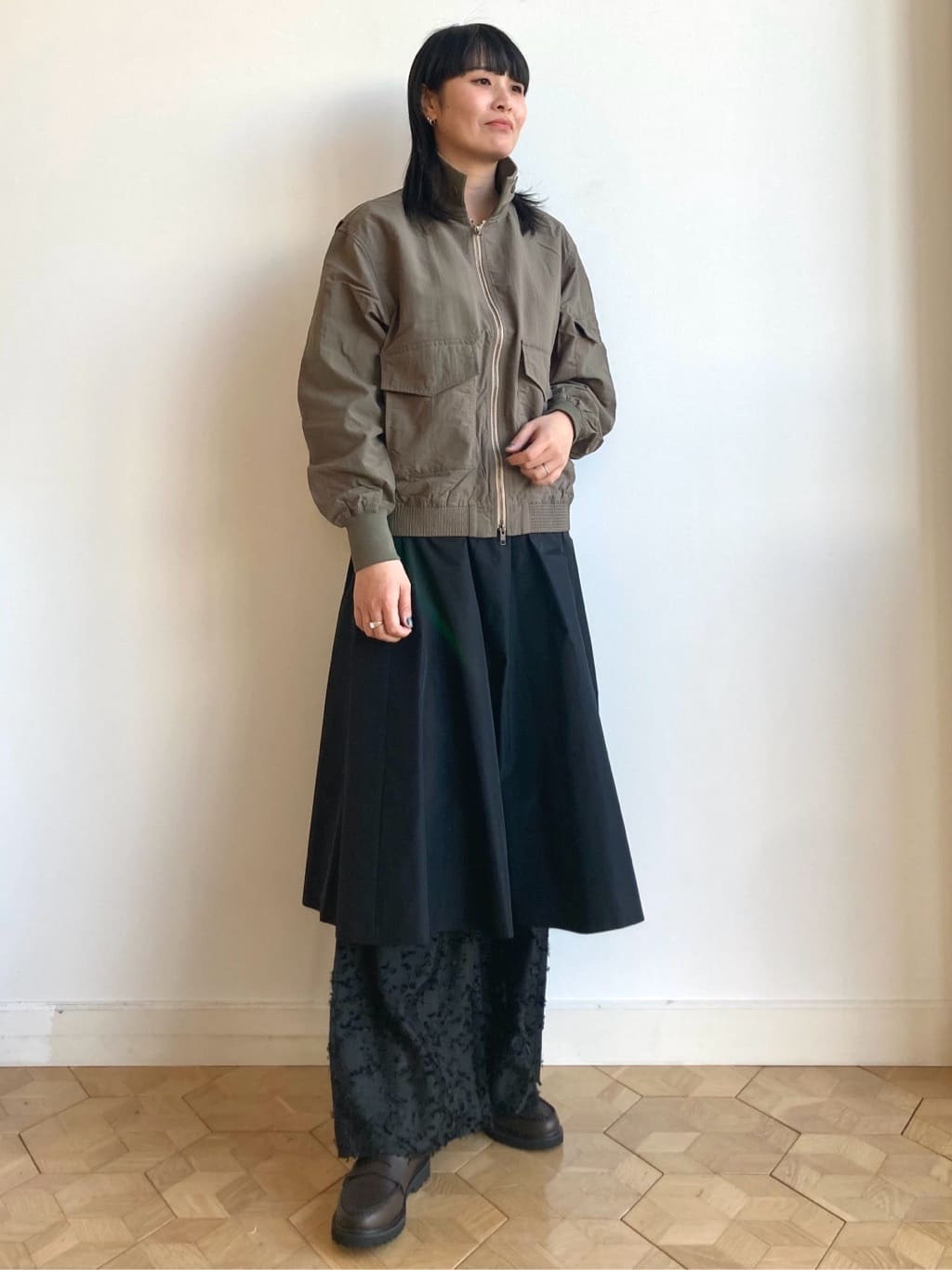 nakagawaさんの「Dessin｜【2点セット／洗える】パンツレイヤードワンピース」を使ったコーディネート