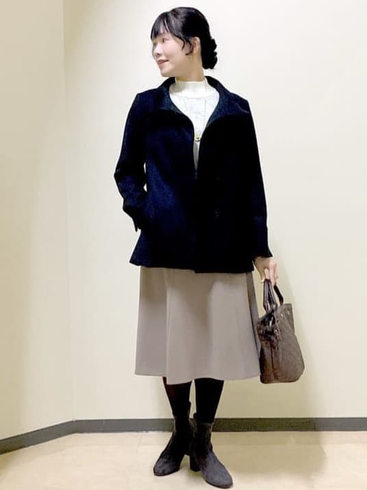  beni_gingerさんの「Reflect｜【SS-4Lサイズ／衿が顔に当たらない◎】スタンドネックミドルコート」を使ったコーディネート
