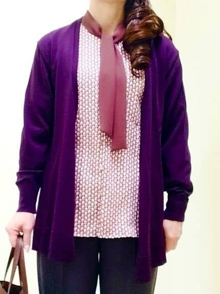 花さんの「Reflect｜【ちくちくしない／アンサンブル可／通勤におすすめ◎】オフボディ着流しカーディガン」を使ったコーディネート