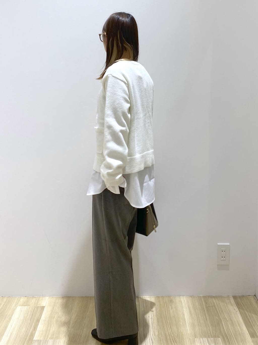 えりさんの「OPAQUE.CLIP｜金ボタンラメニットカーディガン【洗濯機OK】」を使ったコーディネート