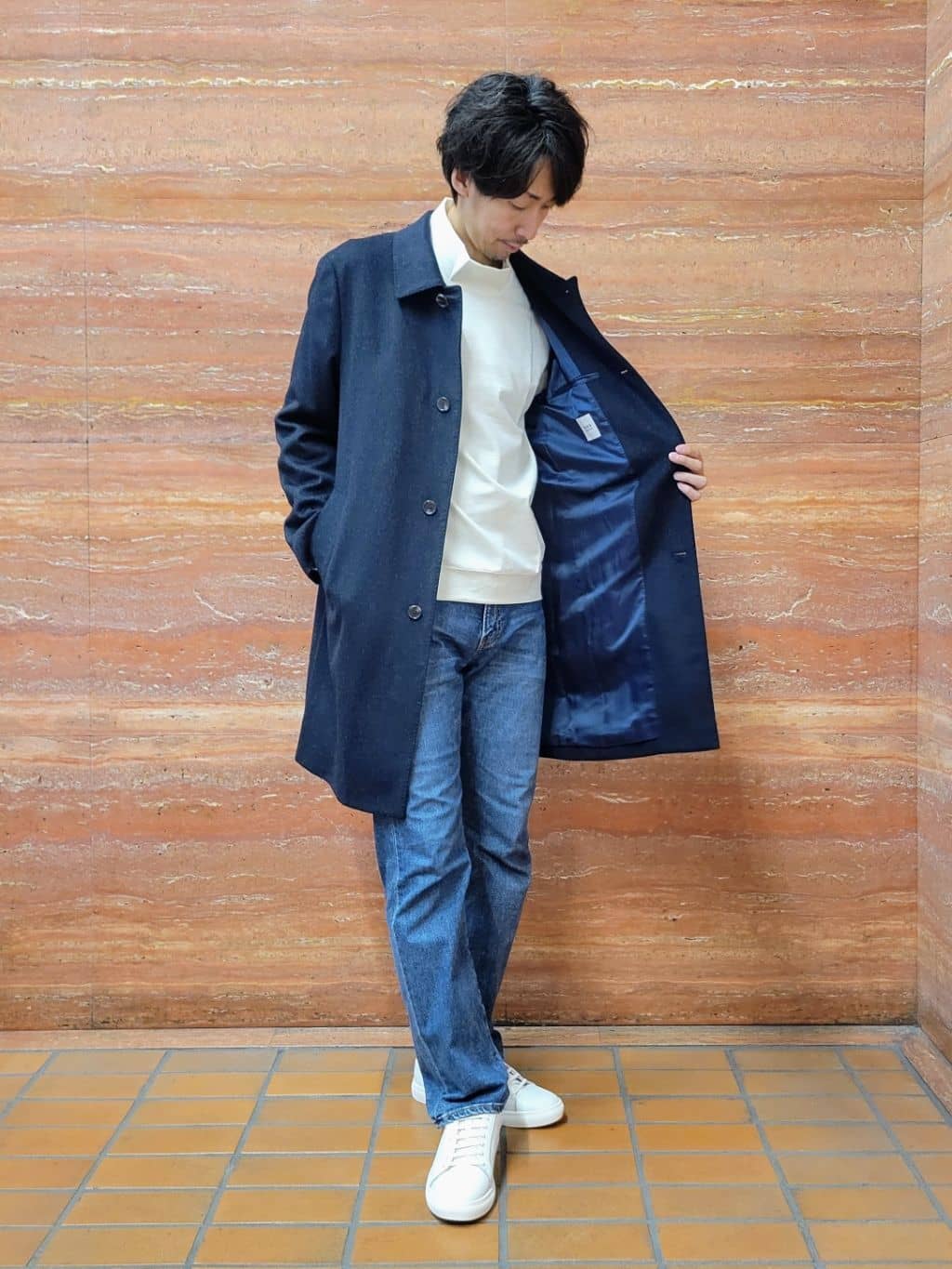 piroyaさんの「TAKEO KIKUCHI｜カシミヤブレンド ビーバー調ステンカラーコート」を使ったコーディネート