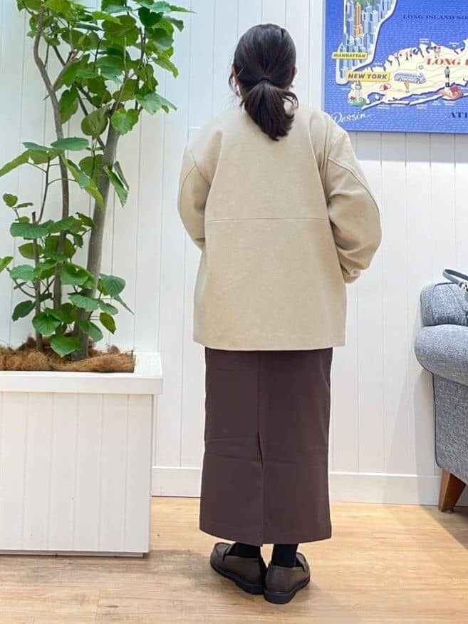msatoさんの「Dessin｜【洗える】ペイント風刺繍入り配色ラインニット」を使ったコーディネート