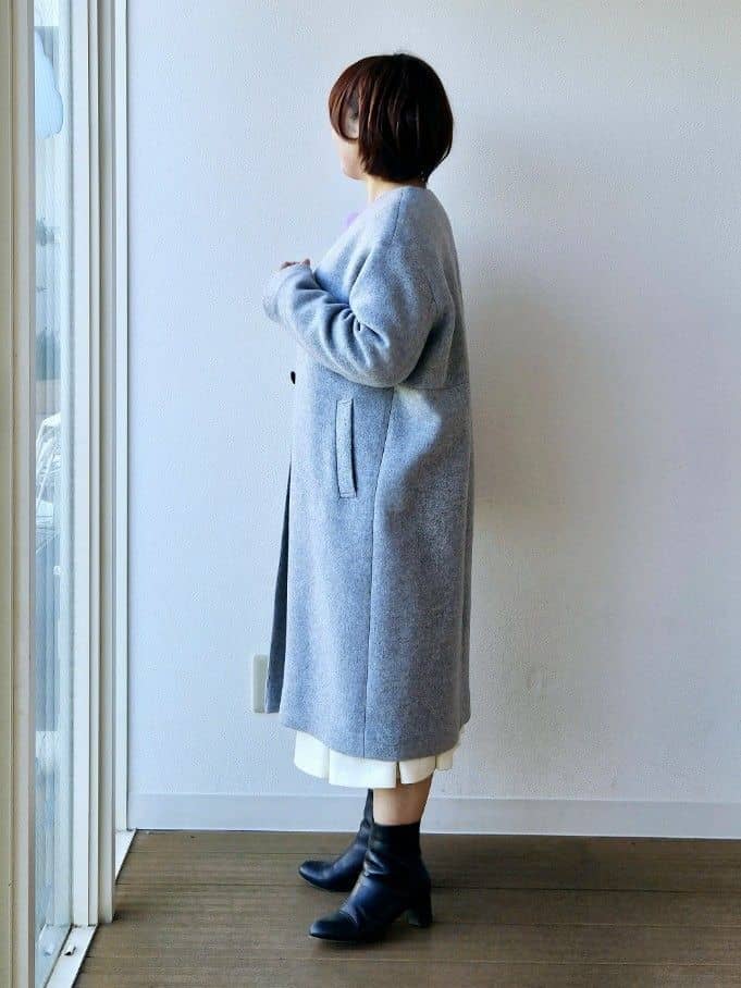 やじまさんの「UNTITLED｜【軽量／ウール混】ライトフォルム ロングコート」を使ったコーディネート