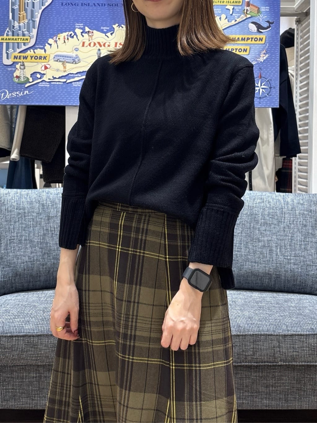 risaさんの「Dessin｜【洗える】センタータックラインハイネックニット」を使ったコーディネート