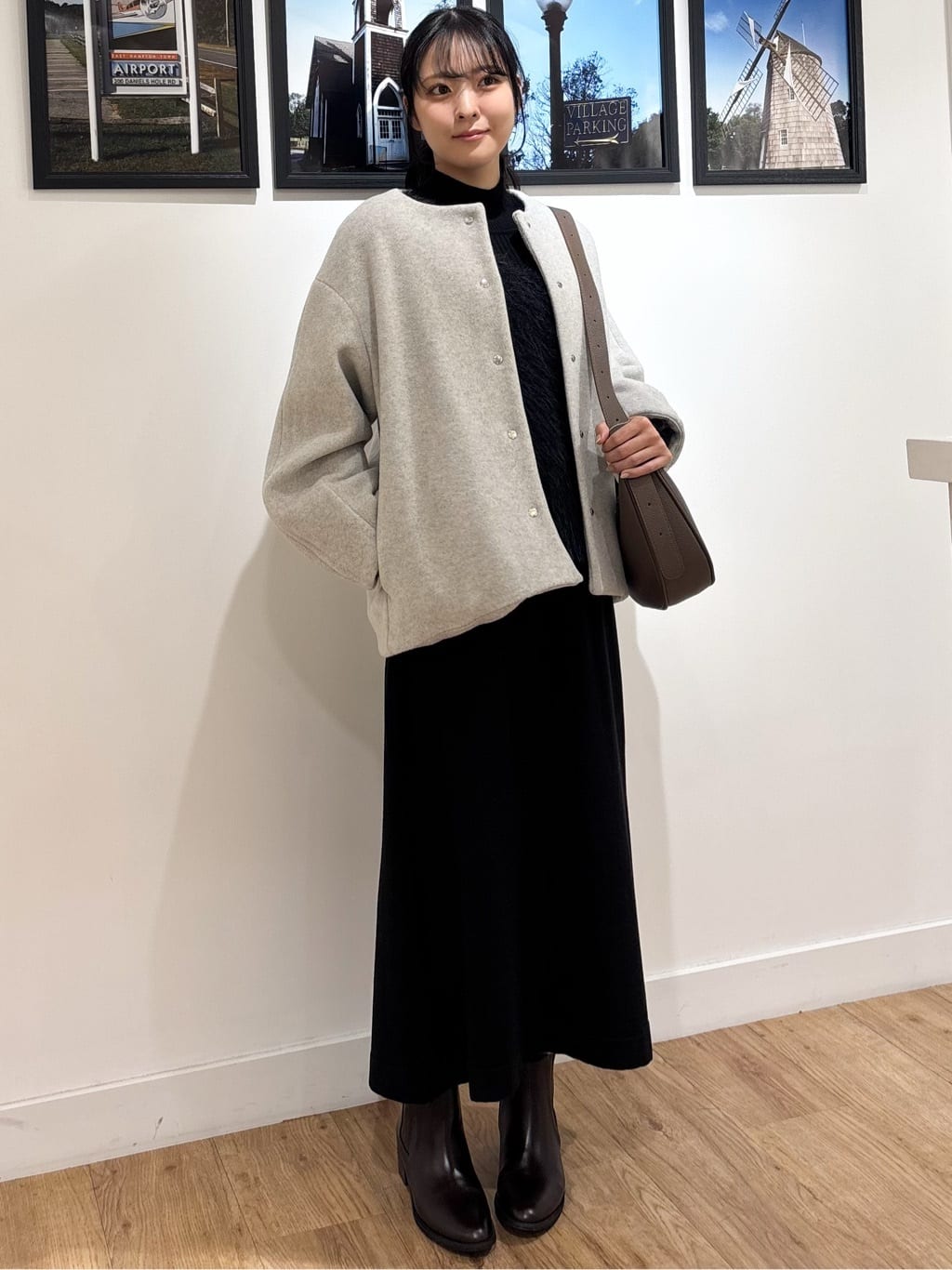 Ririkaさんの「Dessin｜【2点セット・洗える】シャギーベストニットワンピース」を使ったコーディネート