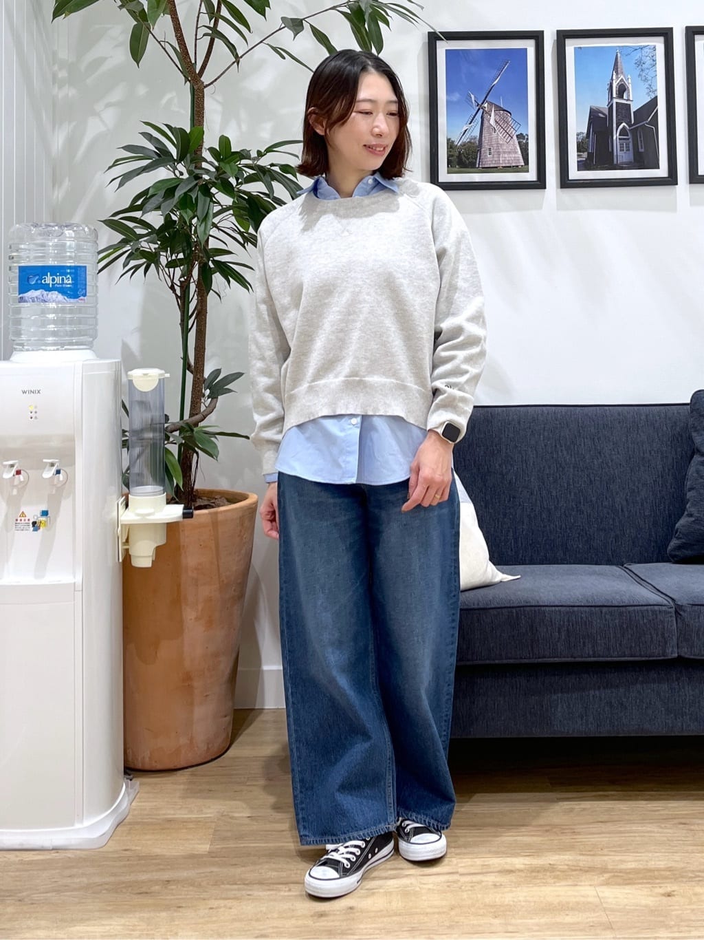 canaさんの「Dessin｜【花粉ガード/撥水加工/洗える】ステンカラースプリングコート」を使ったコーディネート