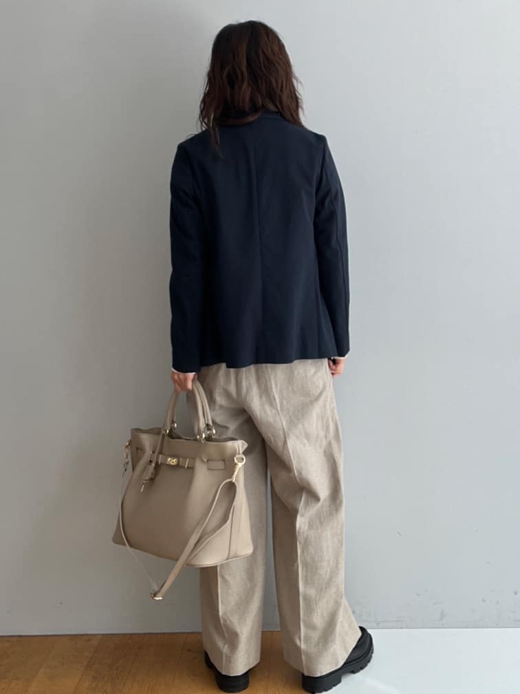 misaさんの「DRESSTERIOR｜【セットアップ可/吸水速乾/ウォッシャブル】リネンブレンドオックスダブルジャケット」を使ったコーディネート